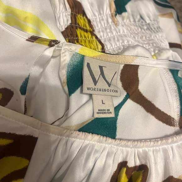 Worthington Multicolor Top Blouse Sz L - Picture 5 of 5